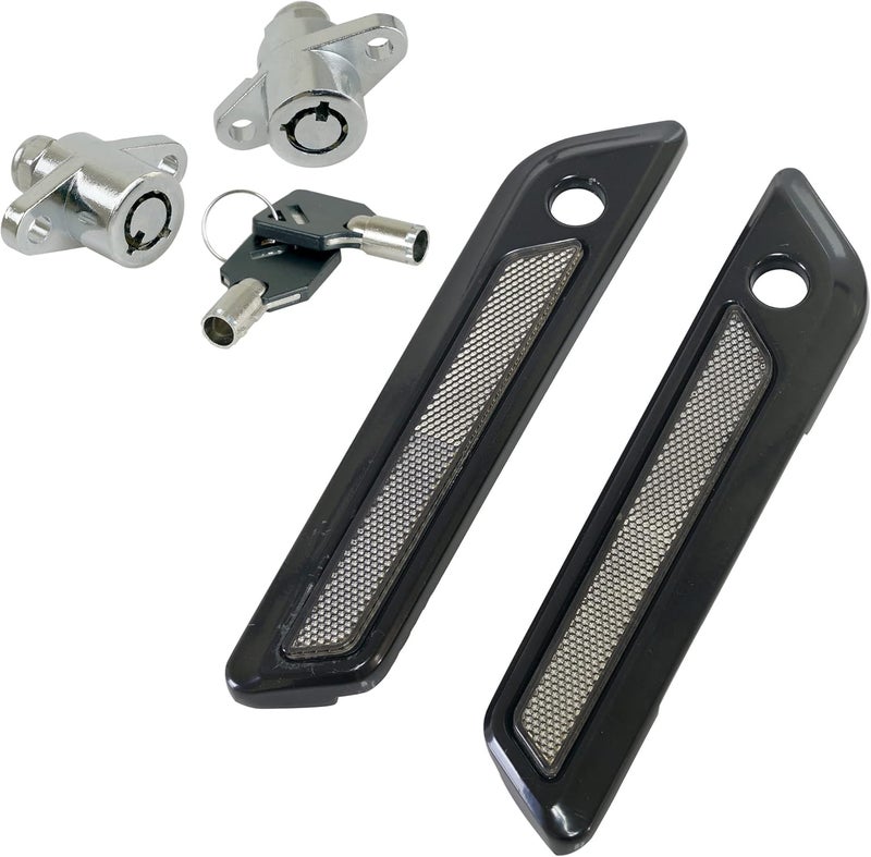 SWESGI Saddlebag Hinge Latch Covers with Hard Saddlebag Locks Fit for Harley 2014-2023 Touring Street Electra Road Glide King FLHX FLHR FLTRX FLTRX Ultra FLTRU FLHTCU FLHTKSE(Black+Gray) - Image 1